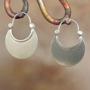 Sterling silver Larger Crescent Moon Earrrings hypoallergenic sterling ear wire image 1