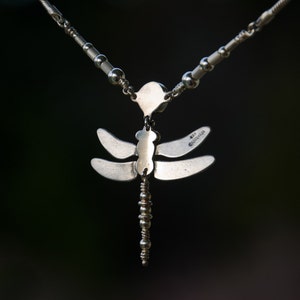 Dragonfly Necklace sterling silver with amethyst image 5