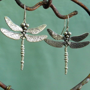 Dragonfly Earrings - larger - sterling silver