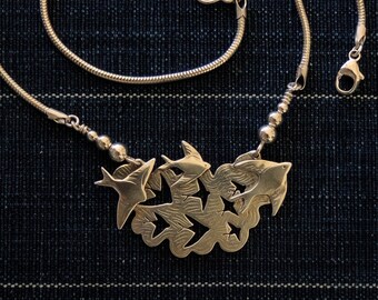 Swallows in the Cloud Necklace