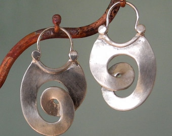 Long Curl Hoop Earrings