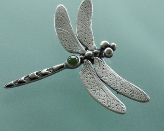 Dragonfly Brooch, sterling silver