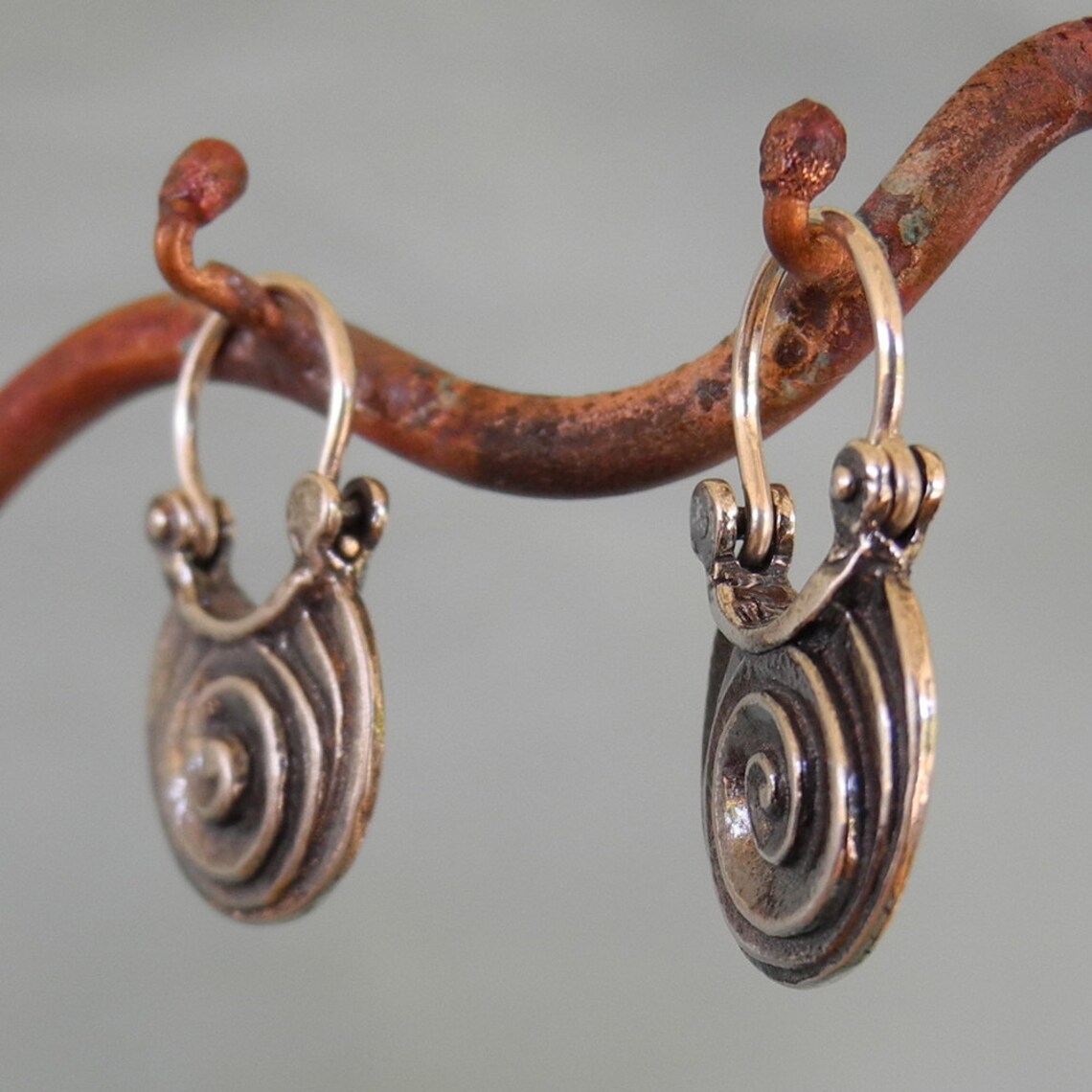 Scroll Earrings sterling Silver Hoop Earrings Very Small Etsy
