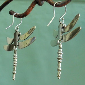 Dragonfly Earrings larger sterling silver image 3