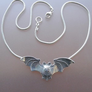 Bat Pendant - sterling silver necklace