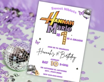 Hannah Montana Birthday, One in a million birthday, Editable Canva Template