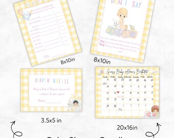Precious Baby Shower Games Bundle, Editable Canva Templates (Digital Download)