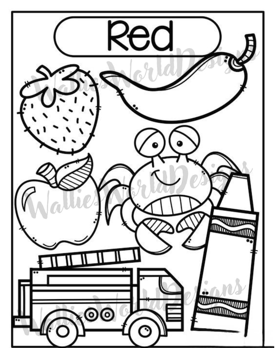 Preschool Coloring Pages png, 9 Printable Designs (Digital Download)