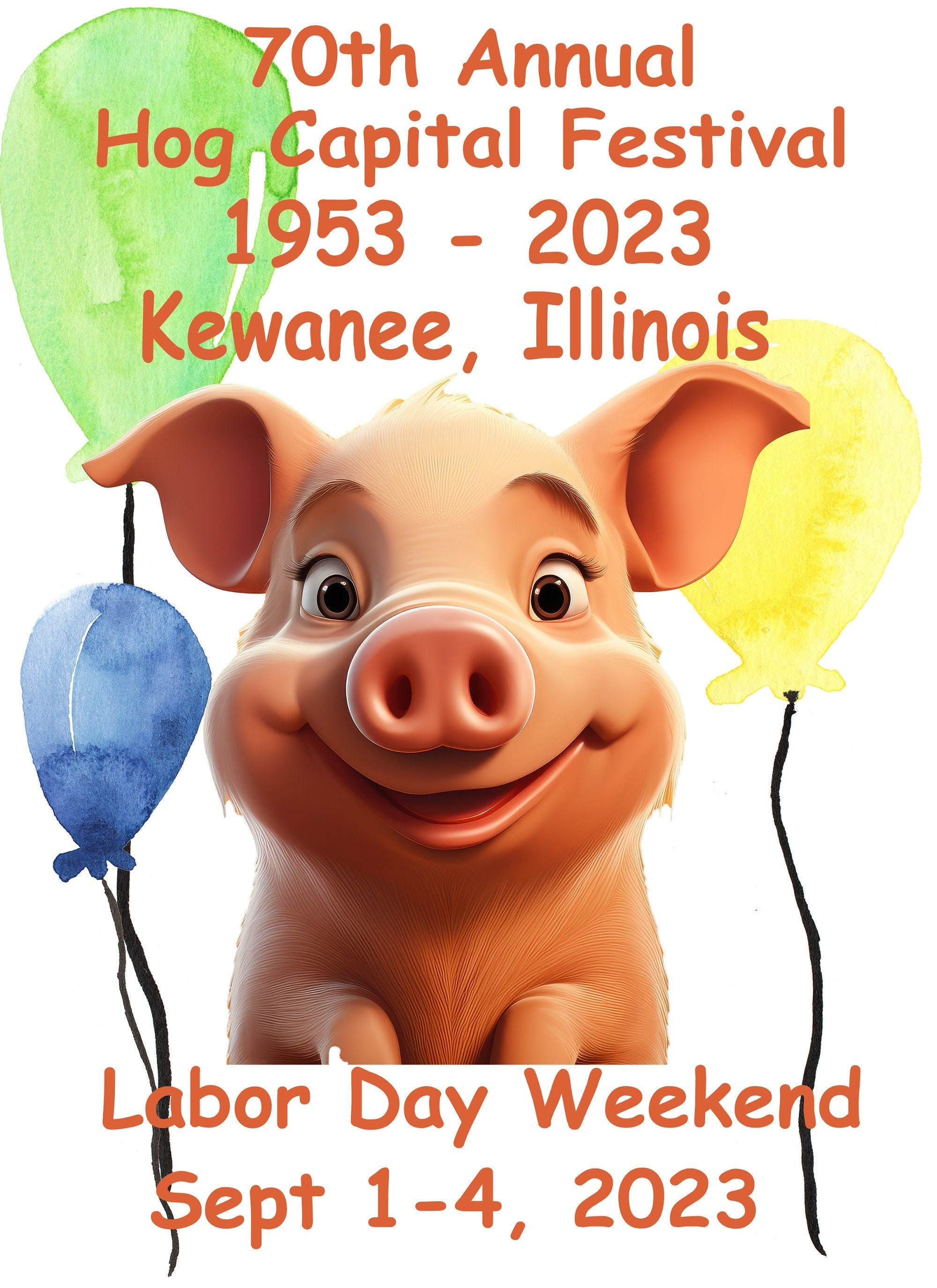 2023 Hog Capital Festival Tshirts Commemorative Illinois Etsy