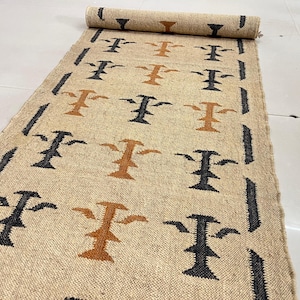 Kilim Stair Runner - Vintage Rustic Home Decor, Handmade Large Jute Hallway Rug, Bohemian Washable Kilim for Indoor or Outdoor Stairs