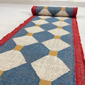 Kilim stair runner - Vintage handmade wool & jute boho hallway carpet, outdoor staircase rug, large bohemian boho Indoor rug