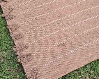Organic Herbal Cotton Yoga Mat – Ecofriendly, Handwoven, Anti-Slip Exercise & Meditation Mat 2x6 Ft Travel-Friendly
