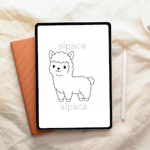Learn Spanish. Digital Animal Coloring Book - Cute Animals to Spark Creativity and Language Skills! Libro español e inglés para colorear.