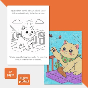 Engaging Language Learning: Spanish-English Bilingual Coloring Pages - Perfect for Children! Instant Access | Dibujos para colorear inglés.