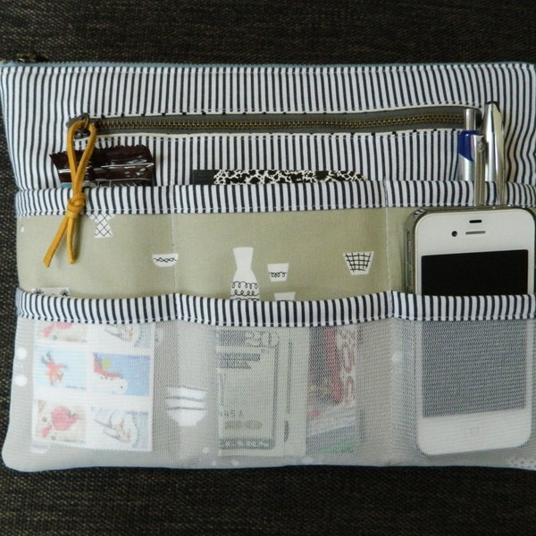 Purse Organizer {PDF sewing pattern} instant download, zipper pouch, bag, tidy, sewing, clutch, pockets, sew, pattern, sotak patterns