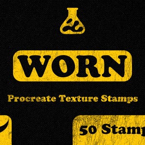 Stämplar med sliten textur för Procreate – Vintage Distressed Print Effect Brushes
