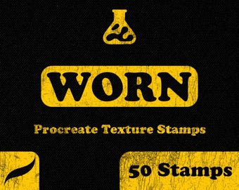 Worn Texture Stamps for Procreate – Vintage Distressed Print Effect Brushes