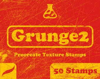 Grunge Procreate Texture Stamps 2 (50 Brushes)
