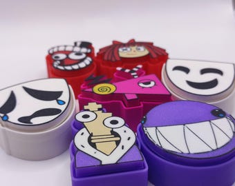 The Amazing Digital Circus Fidget Clickers : Pomni, Jax, Ragatha, Gangle, Kinger, Bubble Caine, Zooble Stress Relief Gamer Toys