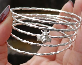 ヴィンテージ スターリングシルバー ヒンジ付きブランク カフ