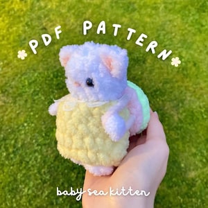 PDF Pattern Baby Kitten | Crochet Kitten Pattern With Turtle Backpack In Dress | Sylvanian Pattern