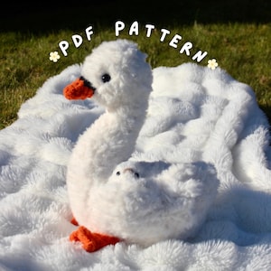 Odette the Crochet Swan PDF PATTERN | Crochet Cute Fluffy Swan Amigurumi Plush