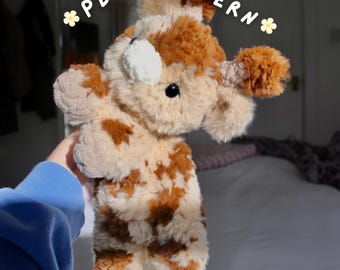 Patrón PDF de jirafa de ganchillo flexible / Peluche de jirafa amigurumi adorable y esponjoso