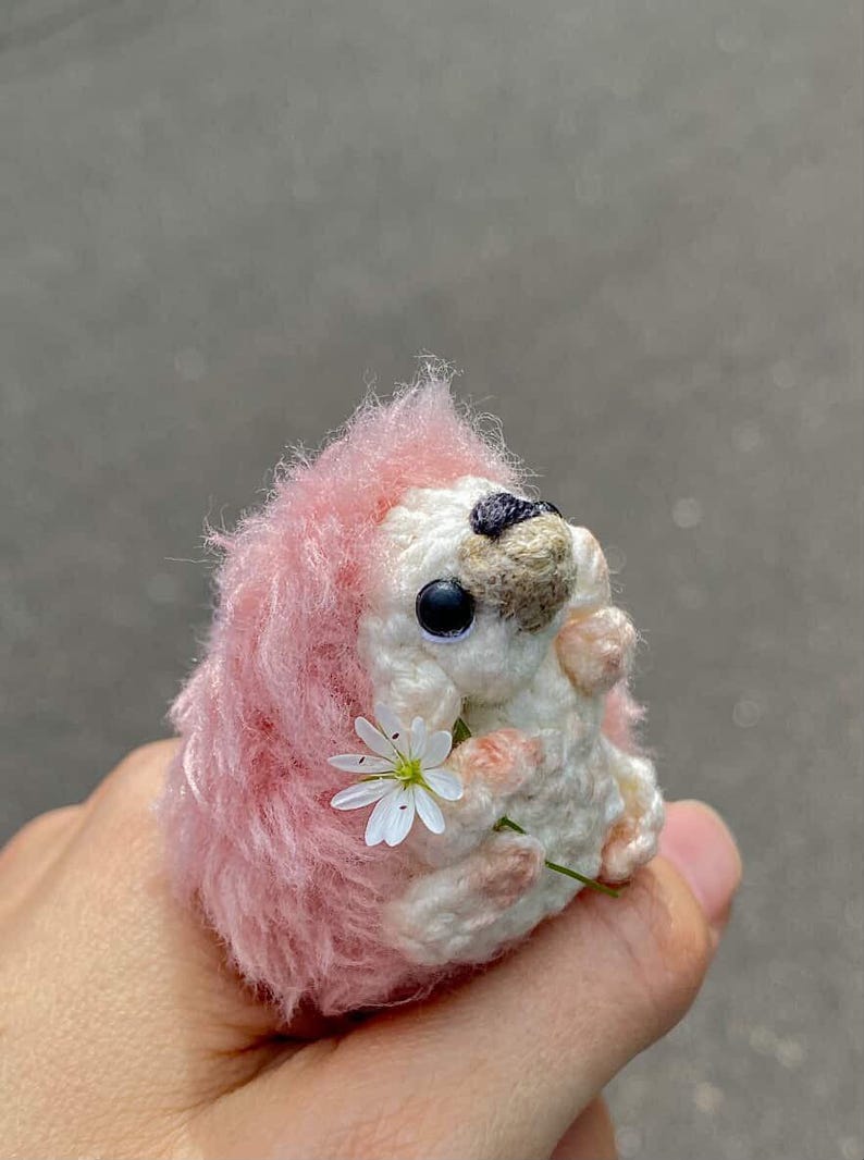 Virkat PDF-mönster för baby-igelkott med päls | Handledning för amigurumi av söt igelkott bild 4