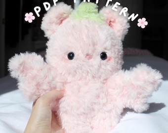 Crochet Fluffy Bat PDF Pattern | Baby Bat Halloween Spooky Crochet Plushie Amigurumi