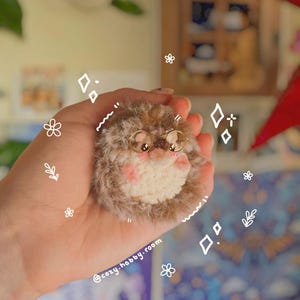 Virkat PDF-mönster för baby-igelkott med päls | Handledning för amigurumi av söt igelkott bild 3