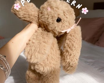 Crochet Floppy Bunny PDF Pattern | Amigurumi Cute Fluffy Fur Bunny Plush