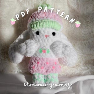 Strawberry Bunny Crochet PDF Pattern | Shortcake Bunny Amigurumi Plush