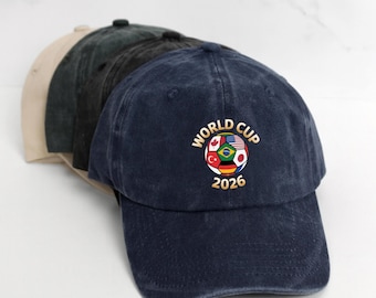 World Cup 2026 Hat | International Soccer Dad Hat | USA Canada Mexico 2026 | Country Flags Football Cap | World Cup Fan Gift