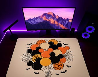 Disney Inspired Desk Mat /  Minnie Mouse Balloon Ears / Stars / Office Supplies / Mouse Pad / Computer Desk Pad