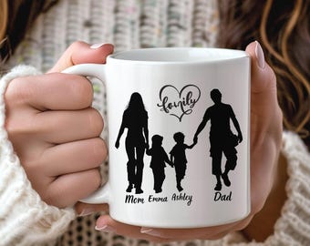 Personalized Family Mug, Custom Family Portrait Gift for Mom Dad Daughter Son