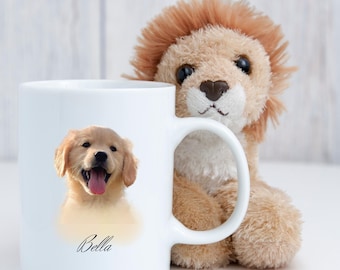 Custom Pet Portrait Mug, Custom Dog Mug, Pet Art, Coffee Cup, Personalized Pet Mugs, Dog Mom, Personalized Gift for Pet Lovers