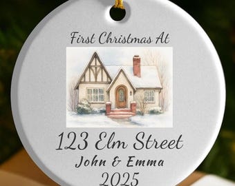 New Home Ornament, Personalized New Home Christmas Ornament, Watercolor Photo Ornament,Christmas Personal Ornament, First Christmas Ornament
