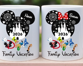 Taza personalizada de Mickey y sus amigos (2026), taza de Disneyland, taza de Disney, taza familiar personalizada, taza divertida, taza de regalo para amantes de Disney, taza de café