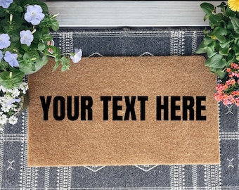 Custom Text Coir Doormat: Personalized Welcome Mat