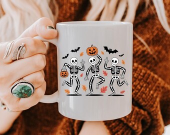Dancing Skeletons Mug, Halloween Mug, Mug For Women, Mom Halloween, Halloween Theme Funny, Skeleton Mug, Skeletons Dancing Mug
