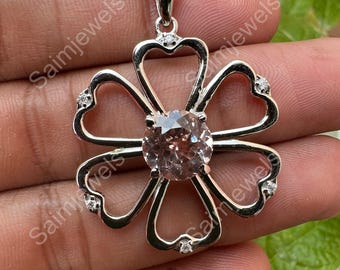 Pendentif En Argent 925 Certifié AGL, Saphir Padparadscha Naturel 25 Carats, Taille Trillion - Neuf Sans Emballage