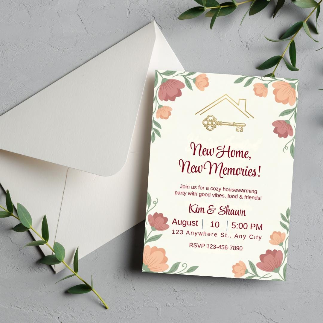 Editable Housewarming Invitation | Modern Minimalist Party Invite ...