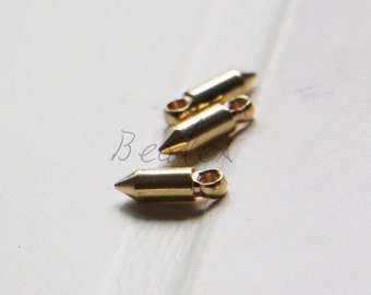 4x11x3.2mm 4pcs Antique Brass Bullet Charm 3045C-N-19