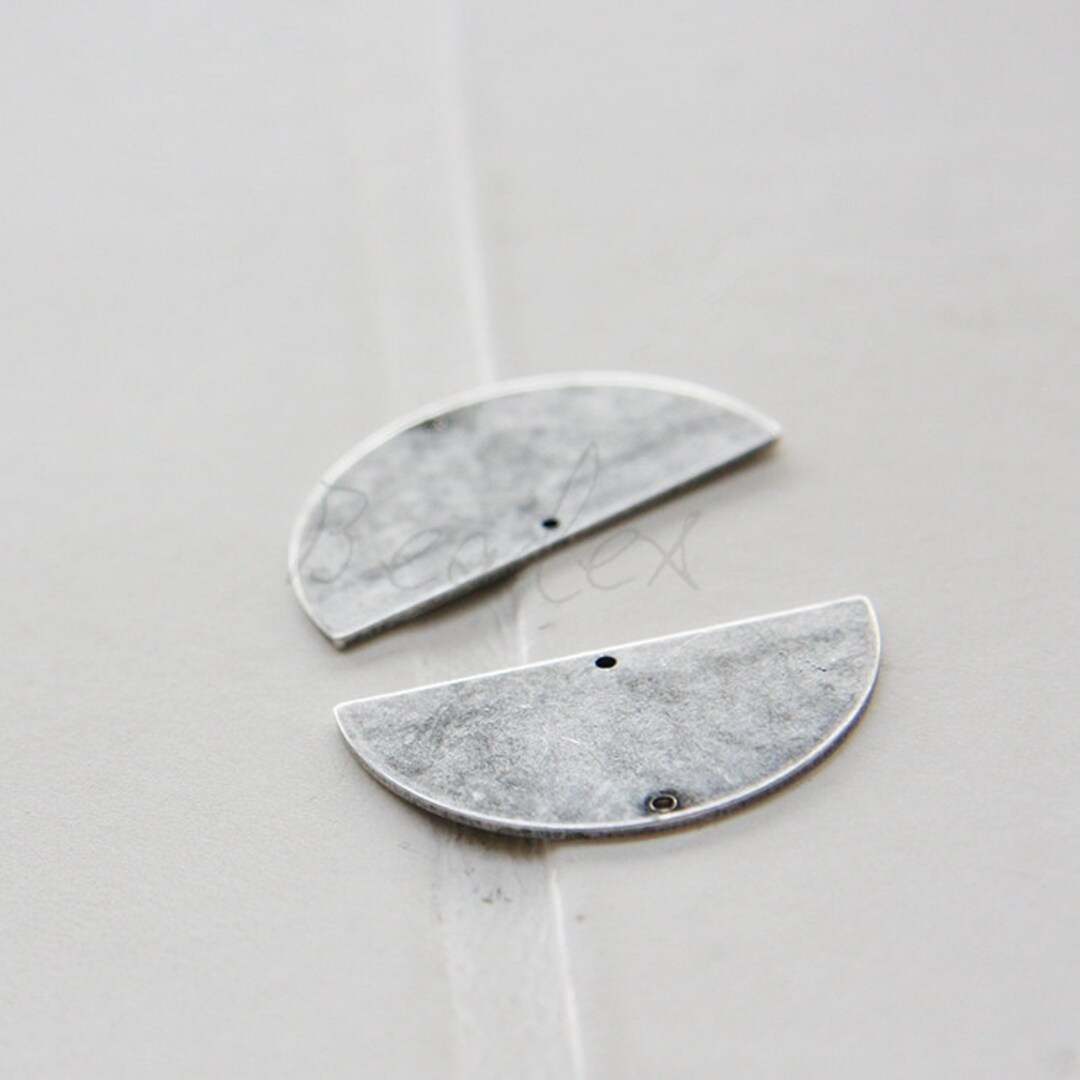 2 Pieces / Oxidized Silver Plated / Real Silver / Brass Base