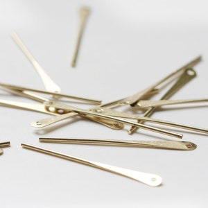 20 Pieces / Raw Brass / Pin / Bar / Needle 1x35mm (C1753-1)