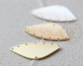 Solid Brass / Textured / Fan / Pendant / Charm 25*16mm (C4565)