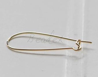 4 Pieces / Real Gold Plated / Brass Base / Earring Components / Kidney (C328//I235)