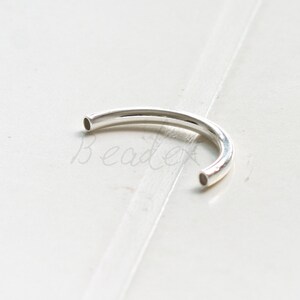 One Piece / Silver Plated / Brass Base / Cruved Tube / Open Circle / Half Circle (C3064//K517A)