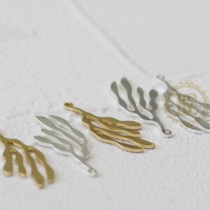 Solid Brass / Charm / Leaf / Branch 28*12mm (C4638)