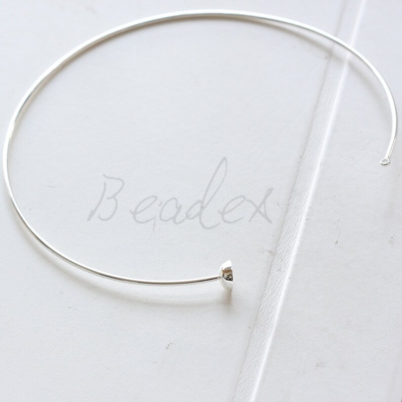 One Piece Brass Base Silver Plated Open Circle Neck Etsy